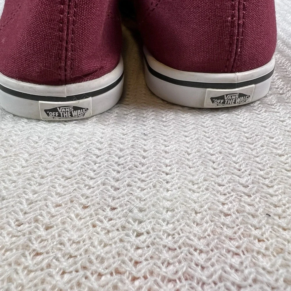 Vans Canvas Lace Up Sneakers Womens 8 Burgundy‎ Skateboard Casual Comfort Shoes